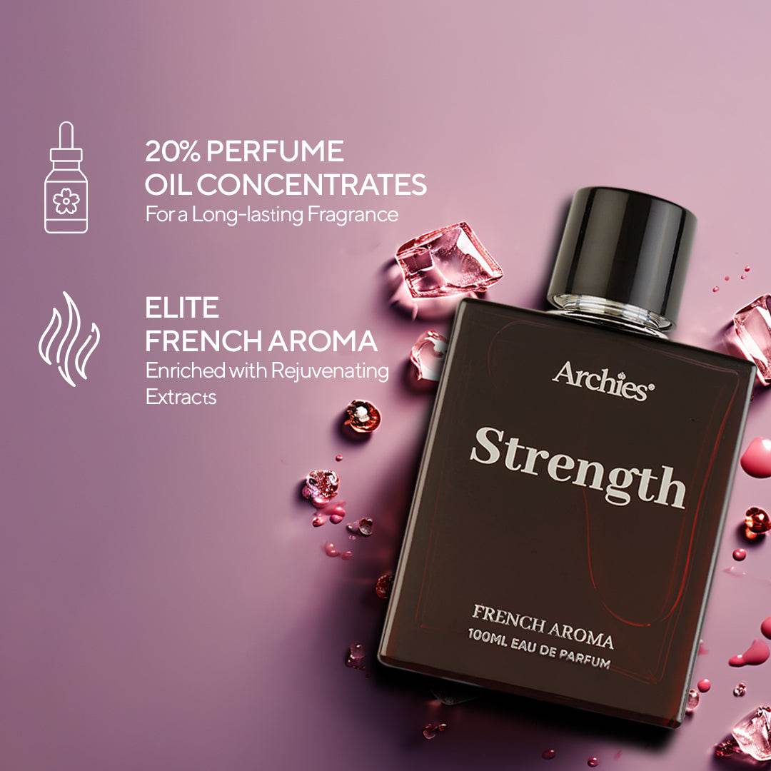 Archies Strength the Best Long-Lasting Perfume for Men In India | 100 ml | French Aroma | Fragrance Scent (20% High Concentration Perfume)