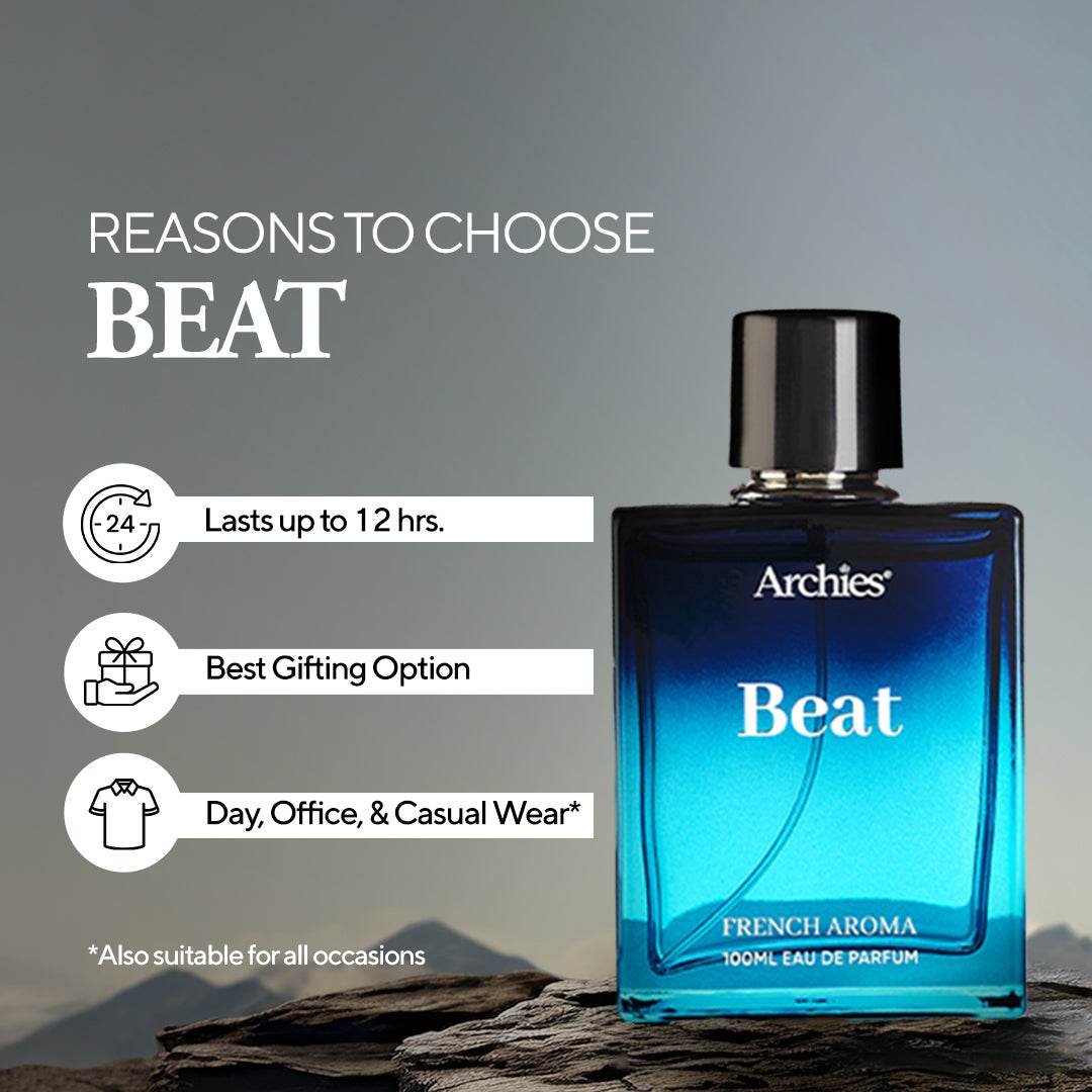 Archies Beat The Best Perfume for Men under 1000 | 100 ML | French Aroma |Fragrance Scent (20% High Concentration Perfume)