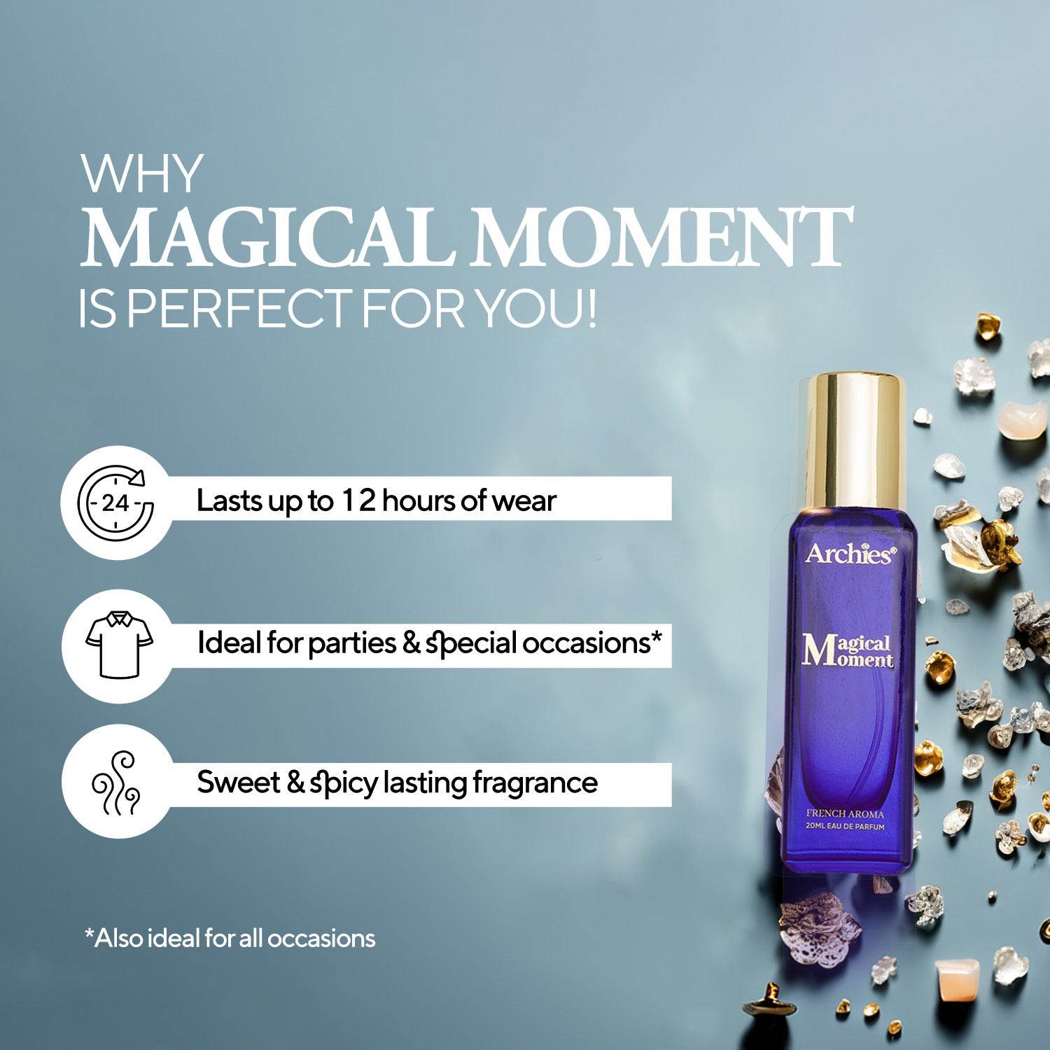 Archies Magical Moment Best Perfume for Women under 300 | 20 ML | French Aroma | Fragrance Scent (20% High Concentrated Perfume)